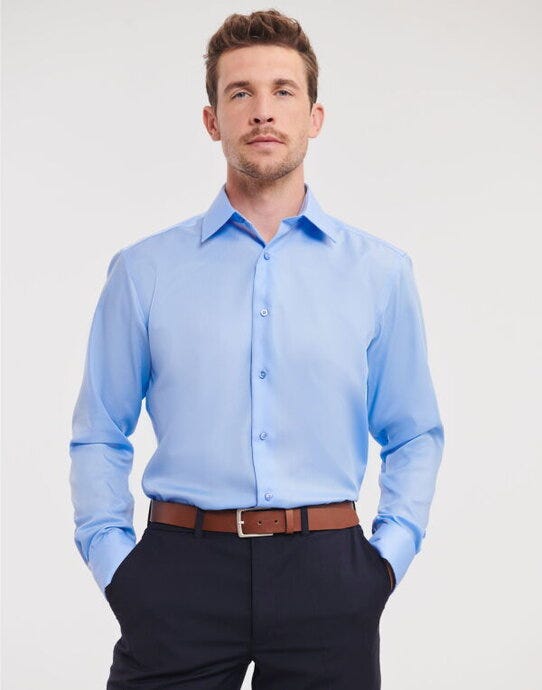 Russell Athletic Collection Russell Collection Men LS Tailor NonIron - Bright Sky