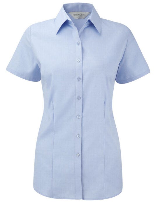 Russell Athletic Collection Russell Collection Ladies SS H'Bone Shi - Light Blue