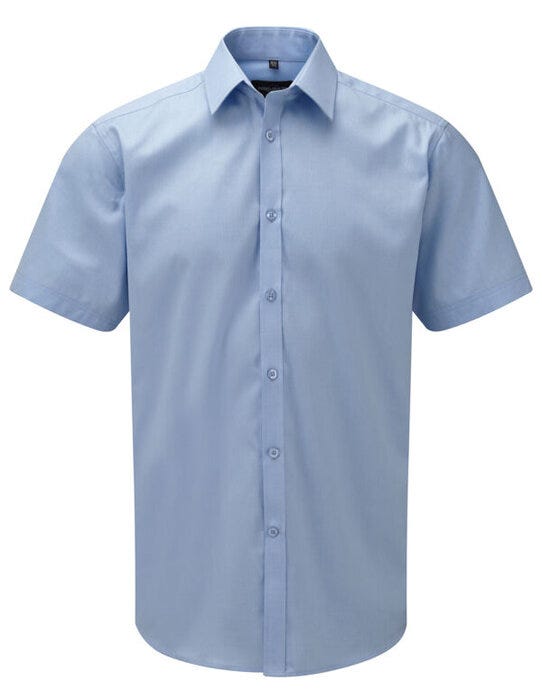 Russell Athletic Collection Russell Collection Mens SS H'Bone Shirt - Light Blue