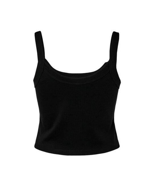 Bella + Canvas Bella Women's Micro Rib Strap Tank - Solid Black Blend