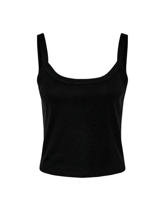 Bella + Canvas Bella Women's Micro Rib Strap Tank - Solid Black Blend
