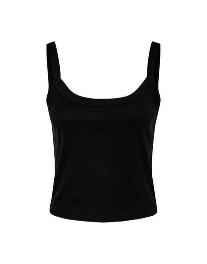 Bella + Canvas Bella Women's Micro Rib Strap Tank - Solid Black Blend