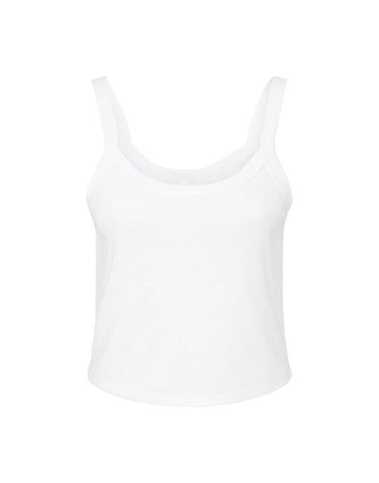 Bella + Canvas Bella Women's Micro Rib Strap Tank - Solid White Blend