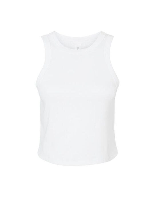 Bella + Canvas Bella Women's Micro Rib Racer Tank - Solid White Blend