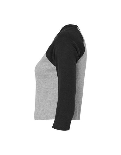Bella + Canvas Bella Women's Micro Rib 3/4 Raglan Tee - Athletic Heather/Black