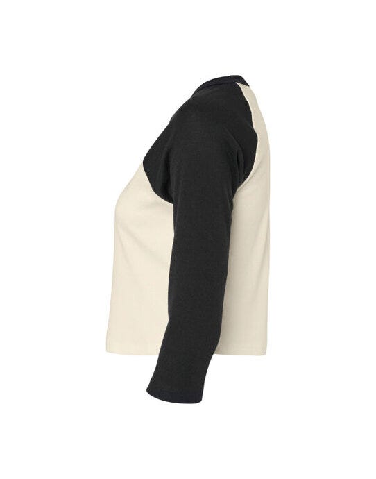 Bella + Canvas Bella Women's Micro Rib 3/4 Raglan Tee - Natural/Black
