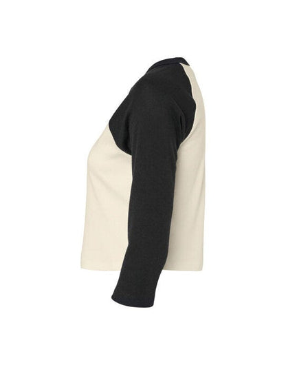 Bella + Canvas Bella Women's Micro Rib 3/4 Raglan Tee - Natural/Black