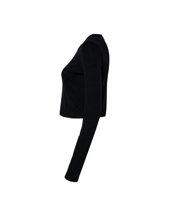 Bella + Canvas Bella Women's Micro Rib Long Sleeve Tee - Solid Black Blend