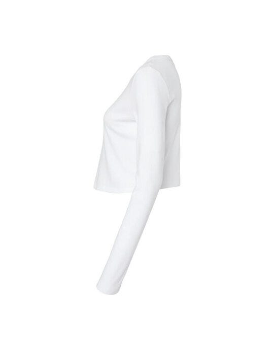 Bella + Canvas Bella Women's Micro Rib Long Sleeve Tee - Solid White Blend