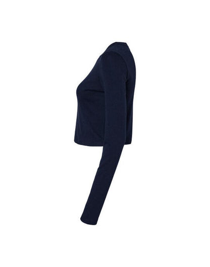 Bella + Canvas Bella Women's Micro Rib Long Sleeve Tee - Solid Navy Blend