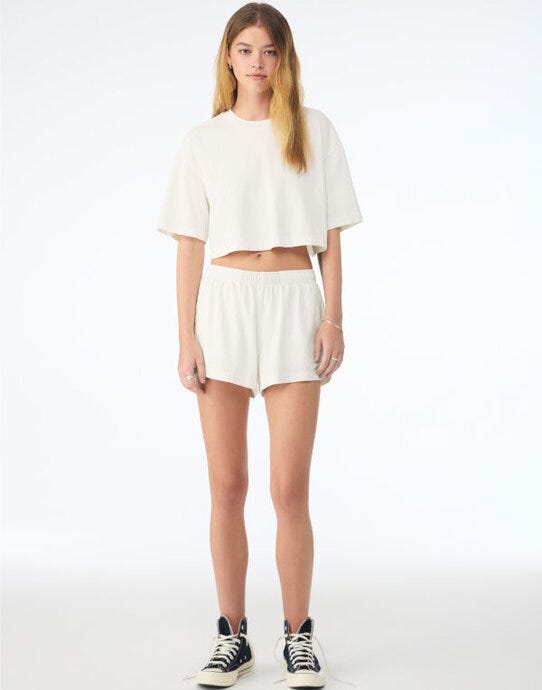 Bella + Canvas Women's Dry Dye Cropped T - Vintage White