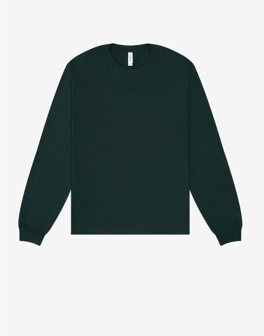 Bella + Canvas Unisex Heavy Boxy LS Tee - Forest Green