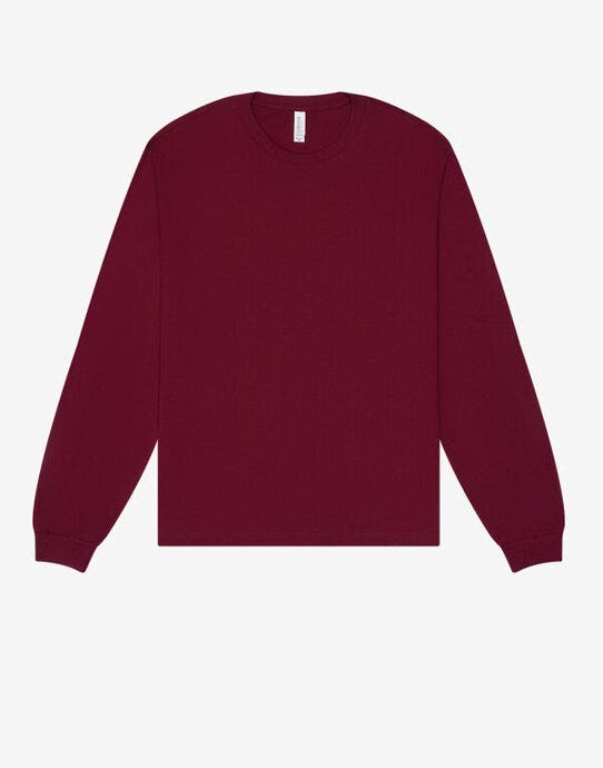 Bella + Canvas Unisex Heavy Boxy LS Tee - Maroon