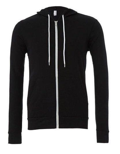 Bella + Canvas Canvas Unisex Fleece Zip-Up Hoodie - Black