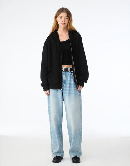 Bella + Canvas Unisex Heavy Zip Hoodie - Black