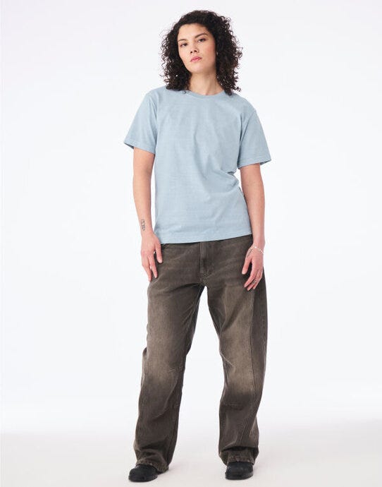 Bella + Canvas Unisex Heavy Dry Dye Tee - Light Washed Denim
