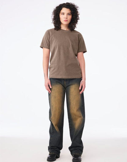 Bella + Canvas Unisex Heavy Dry Dye Tee - Washed Cocoa