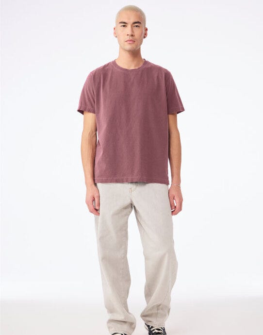 Bella + Canvas Unisex Heavy Dry Dye Tee - Washed Maroon