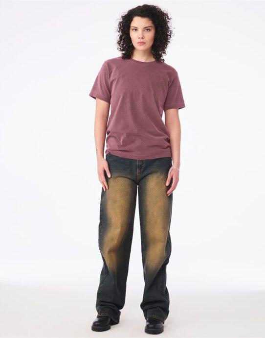Bella + Canvas Unisex Heavy Dry Dye Tee - Washed Maroon