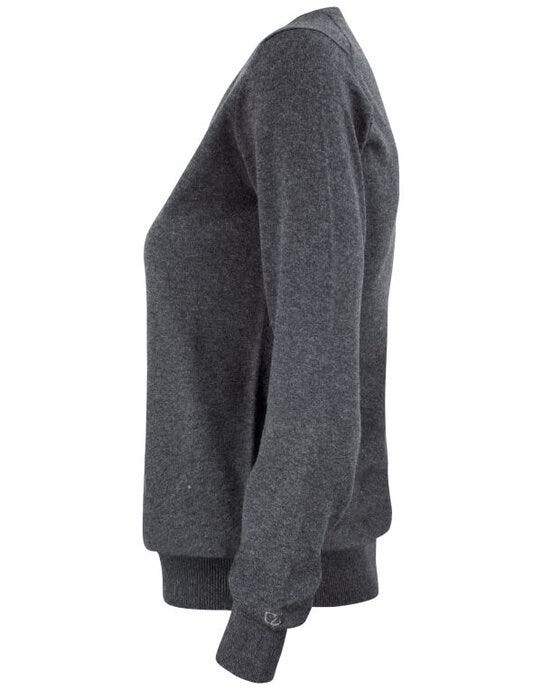 Cutter & Buck C&B Ladies Oakville V-Neck Sweater - Anthracite Melange