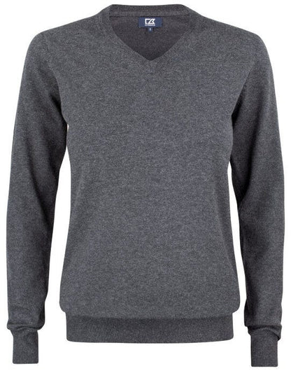 Cutter & Buck C&B Ladies Oakville V-Neck Sweater - Anthracite Melange
