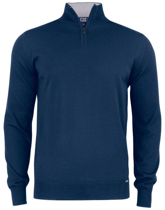 Cutter & Buck C&B Everett Half Zip Sweater - Dark Navy