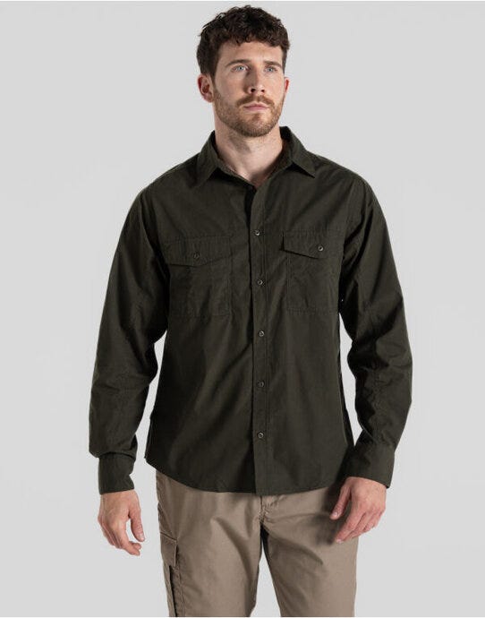 Craghoppers Expert Kiwi LS Shirt - Dark Cedar Green