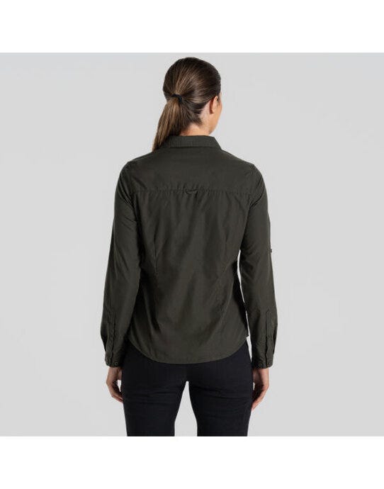 Craghoppers Expert Womens Kiwi LS Shirt - Dark Cedar Green