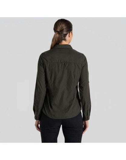Craghoppers Expert Womens Kiwi LS Shirt - Dark Cedar Green