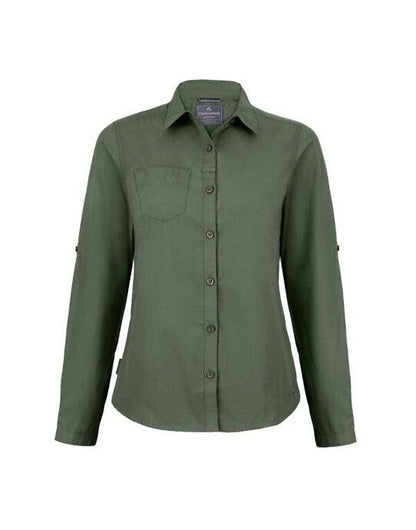 Craghoppers Expert Womens Kiwi LS Shirt - Dark Cedar Green