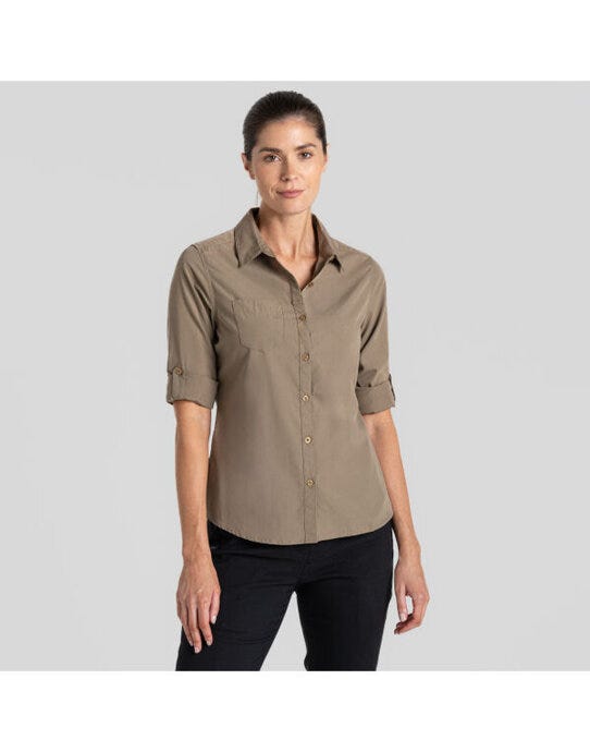 Craghoppers Expert Womens Kiwi LS Shirt - Pebble