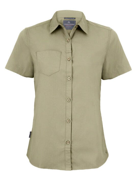 Craghoppers Expert Womens Kiwi SS Shirt - Pebble