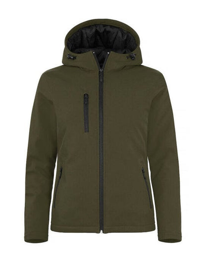 Clique Ladies Padded Softshell Hoody - Fog Green