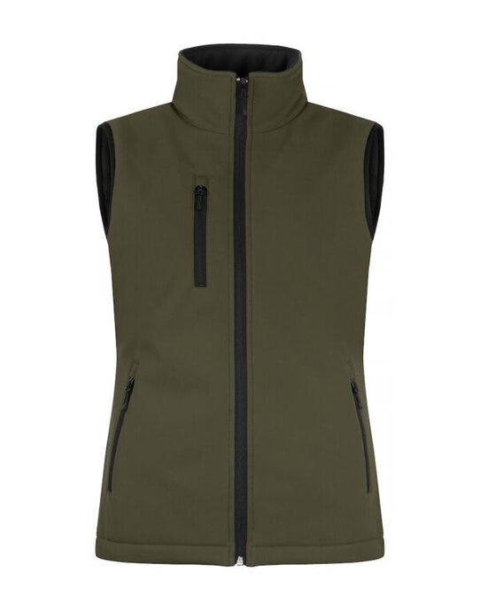 Clique Ladies Padded Softshell Vest - Fog Green