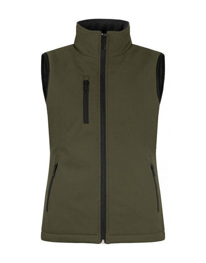 Clique Ladies Padded Softshell Vest - Fog Green