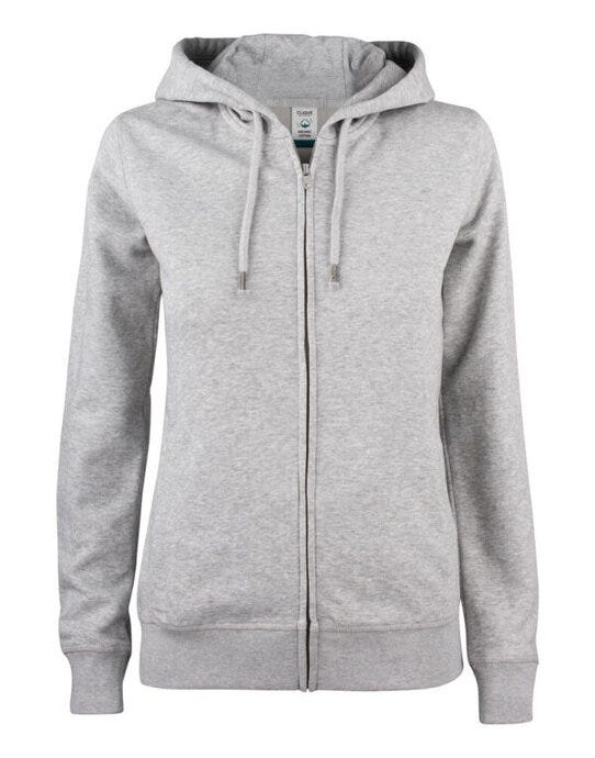 Clique Ladies Premium OC Full Zip Hoody - Grey Melange