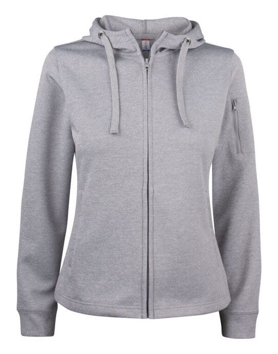Clique Ladies Basic Active FZ Hoody - Grey Melange