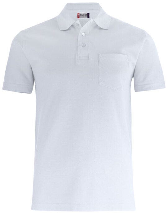 Clique Basic Polo With Pocket - White