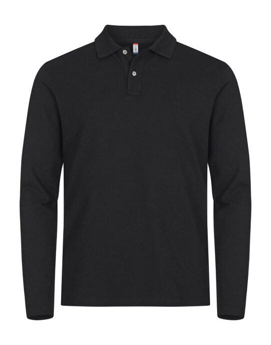 Clique Stretch Premium L/S Polo - Black