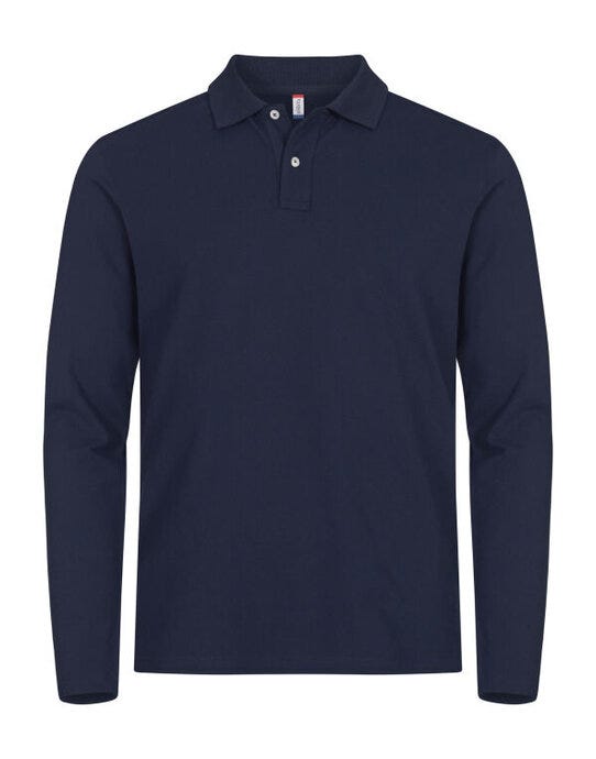 Clique Stretch Premium L/S Polo - Dark Navy