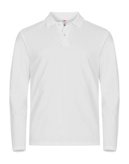 Clique Stretch Premium L/S Polo - White