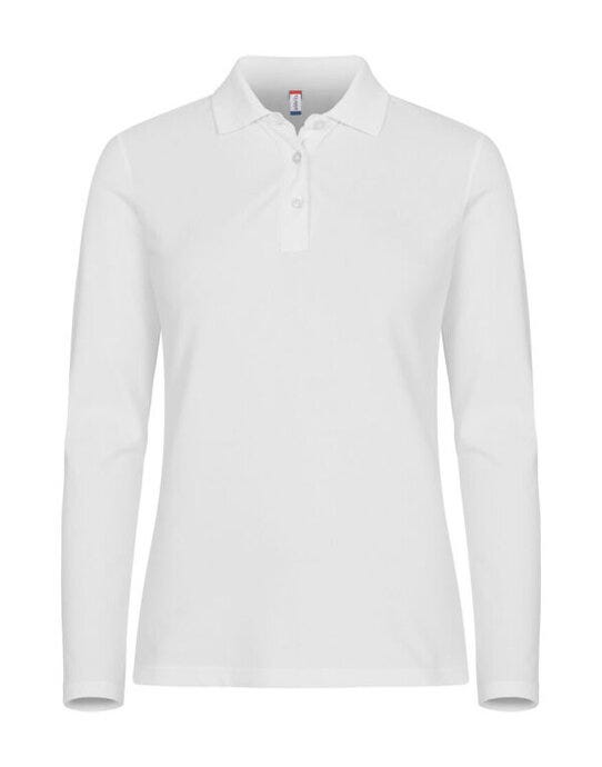 Clique Stretch Premium Polo L/S Women - White
