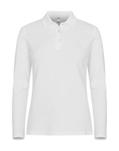 Clique Stretch Premium Polo L/S Women - White