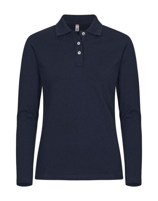 Clique Stretch Premium Polo L/S Women - Dark Navy