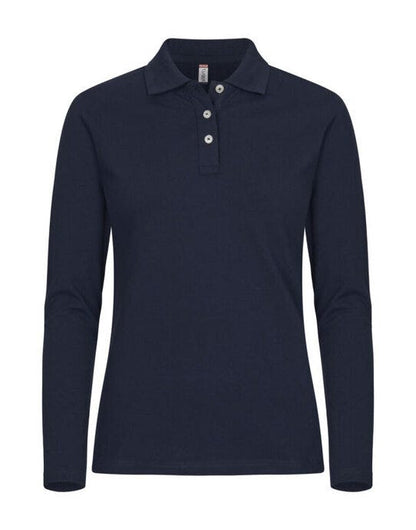 Clique Stretch Premium Polo L/S Women - Dark Navy