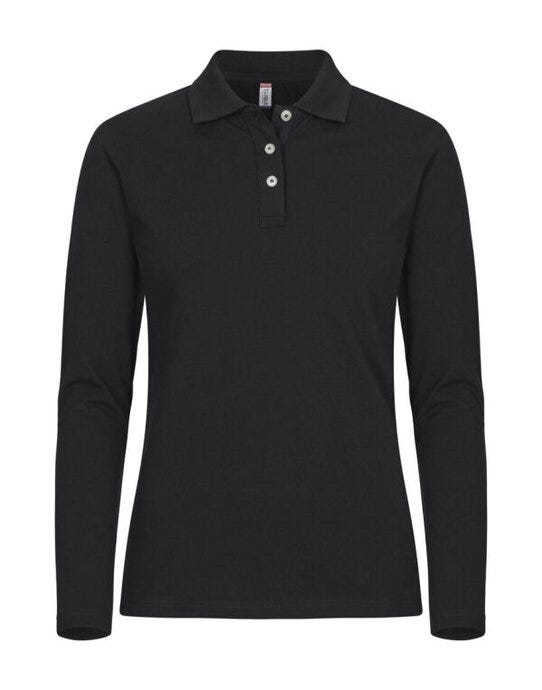 Clique Stretch Premium Polo L/S Women - Black