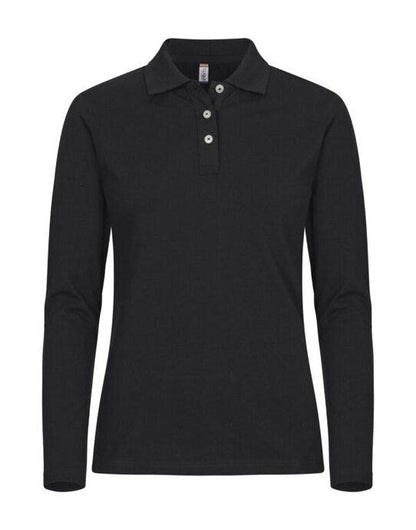 Clique Stretch Premium Polo L/S Women - Black