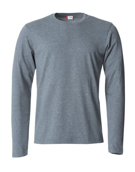 Clique Basic Long Sleeve T - Grey Melange