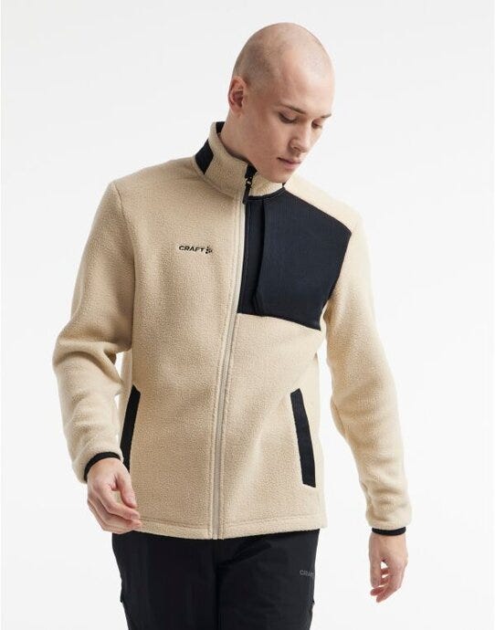 Craft Men's ADV Explore Pile Fleece Jkt - Ecru/Black