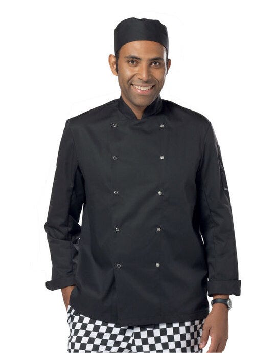 Dennys Long Sleeve Chef's Jacket - Black